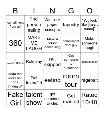 Omegle Bingo Card