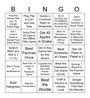 Google Bingo Card