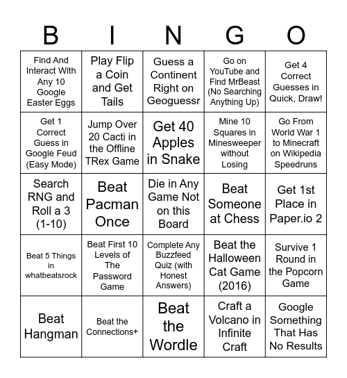 Google Bingo Card