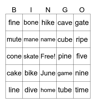 oxford phonics 3 Bingo Card