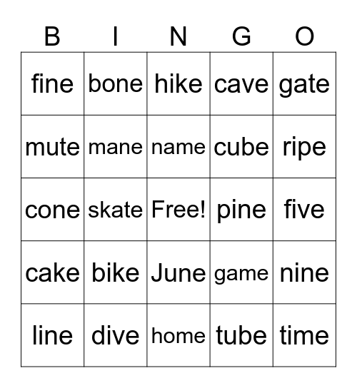 oxford phonics 3 Bingo Card
