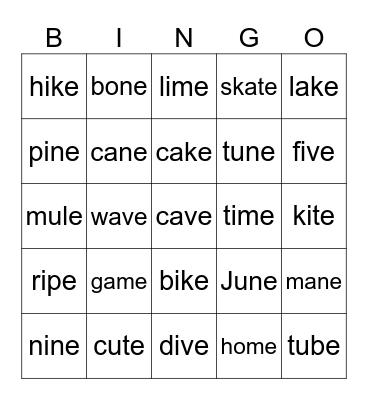 oxford phonics 3 Bingo Card