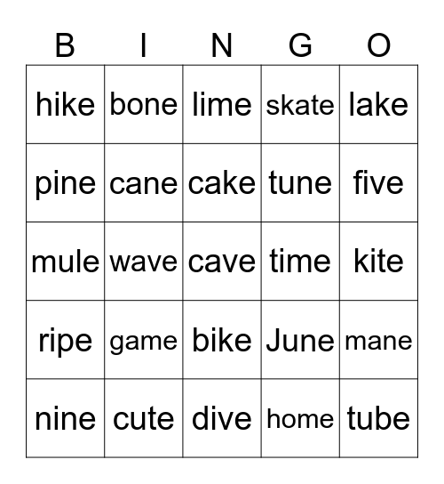 oxford phonics 3 Bingo Card