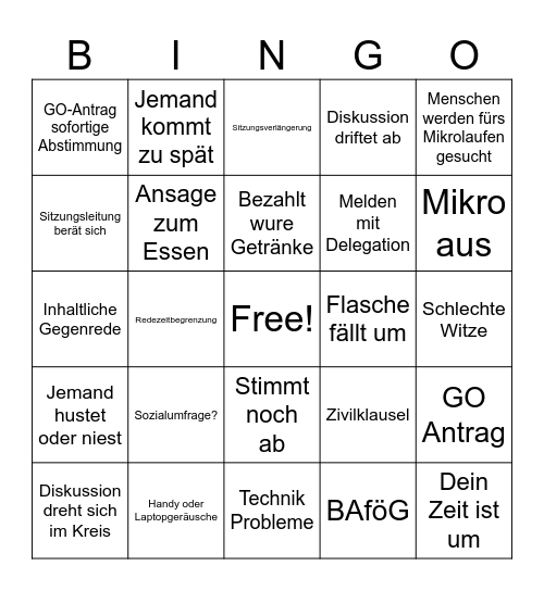 fzs MV Sonntag Bingo Card
