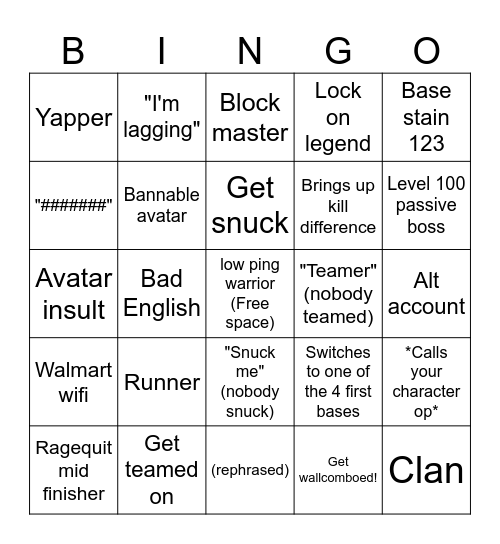 Heroes Battlegrounds Bingo Card