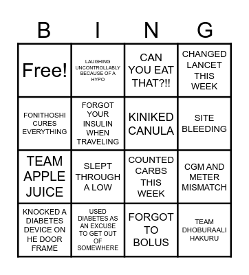 SAI BINGO Card