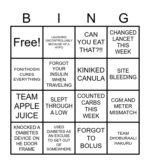 SAI BINGO Card