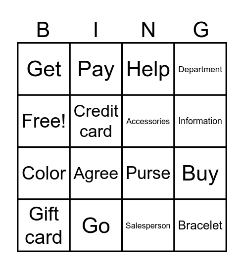 Grammar Unit 4 Bingo Card