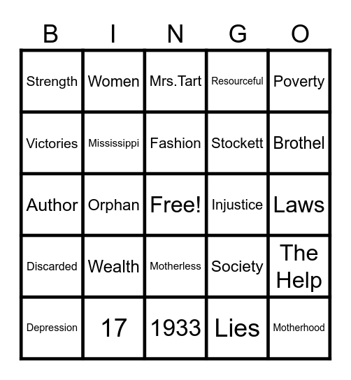 CALAMITY CLUB BINGO Card