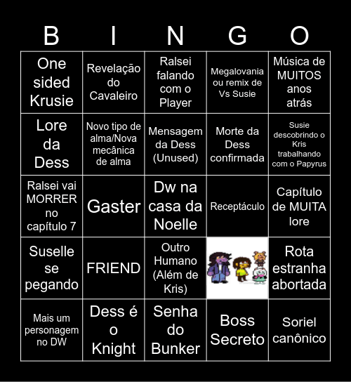 DELTARUNE CHAPTER 6 Bingo Card