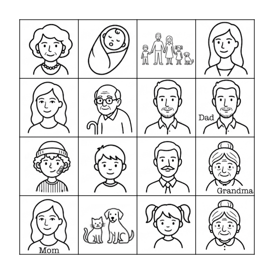 La Famille Jr. Bingo Card