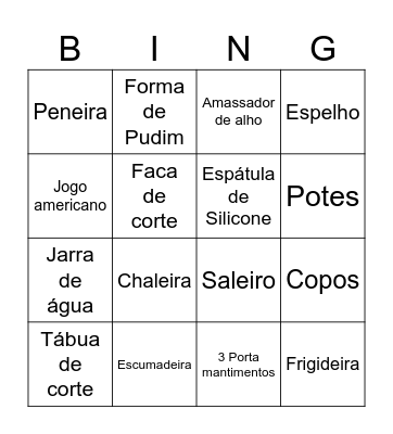 Chá de Casa nova Bingo Card