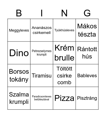 Sasvár vasárnap Bingo Card