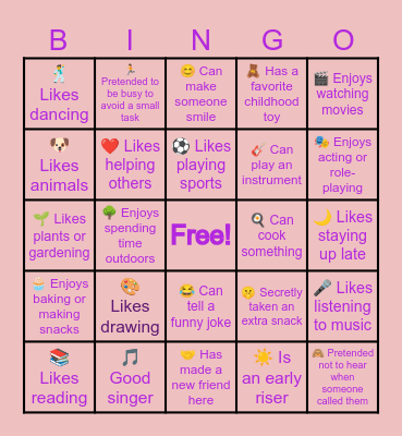 HUMAN BINGO: Get to know your co-residents Bingo Card