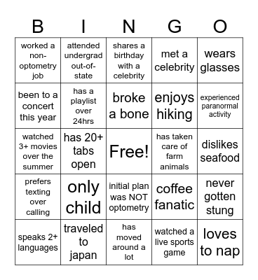 Bingo Card