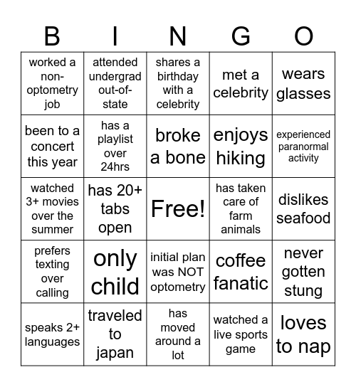 Bingo Card