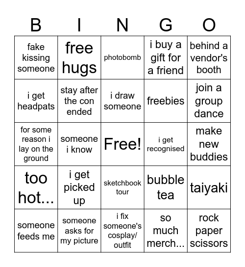 Con Bingo Card