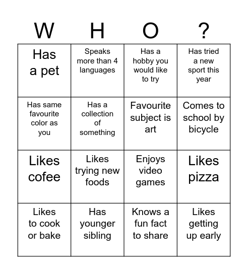 BINGO: FIND Bingo Card