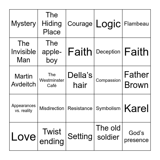 English 9 Summer Reading Bingo Card