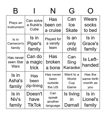 BUILD Bingo Card