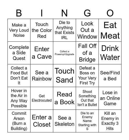 Any Game Bingo Card