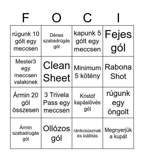 Focibingo Card