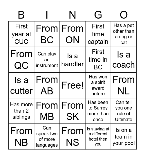 CJUC 2026 Bingo Card