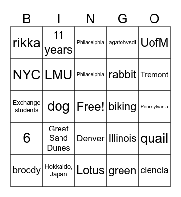 What do you really know about Ms. Sauer? Bingo Card