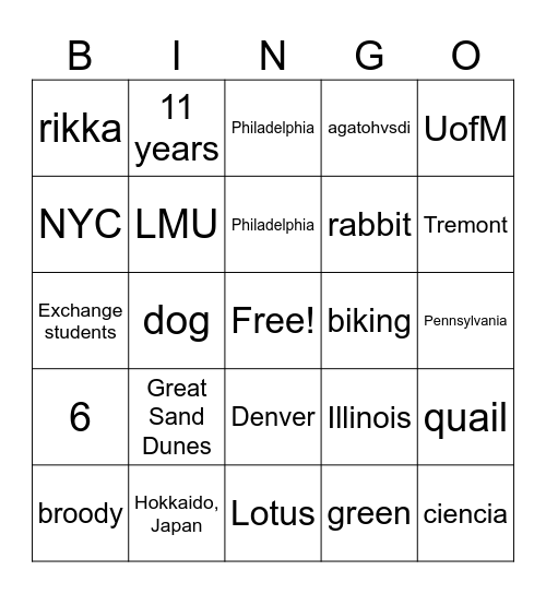 What do you really know about Ms. Sauer? Bingo Card