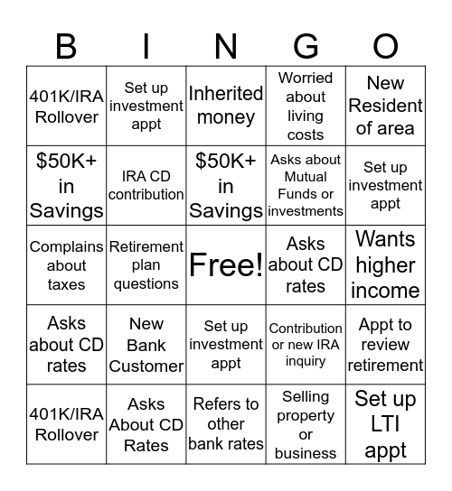 Referral BINGO! Bingo Card