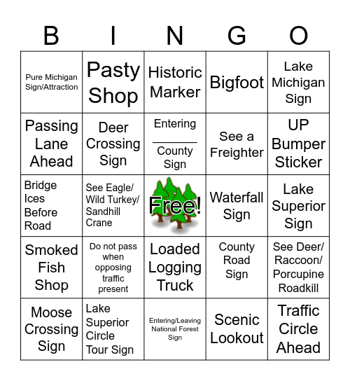 UP Bingo Card