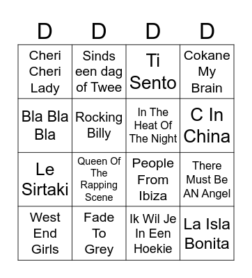 Sven & Friends Sinlge's Bingo Card