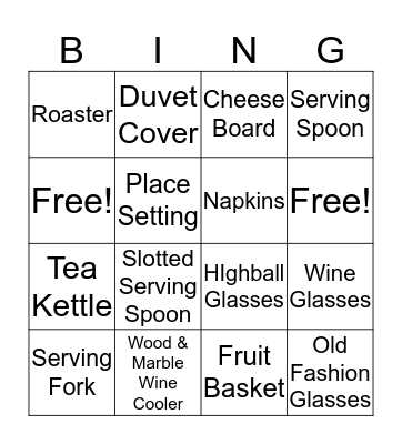 Wedding BINGO Card