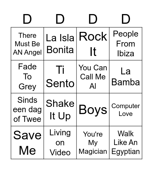 Sven & Friends Sinlge's Bingo Card