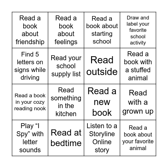 AUGUST — Back to School Bingo Card