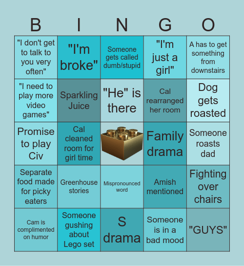 Family Bingo Card