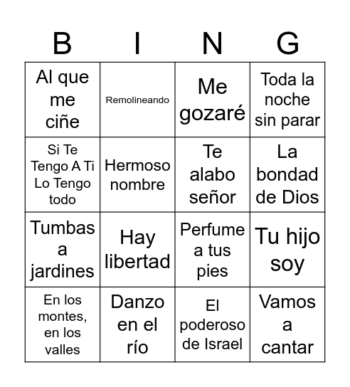 BINGO MUSICAL Bingo Card