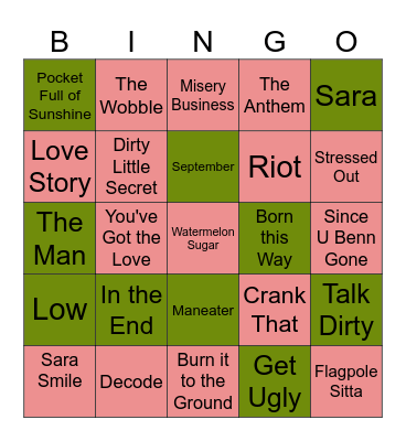Sara & Cameron's Shower BINGO Card Bingo Card