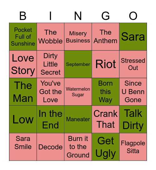 Sara & Cameron's Shower BINGO Card Bingo Card