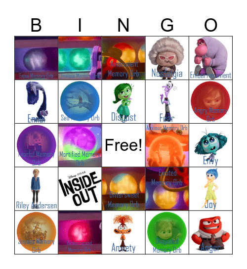 Inside Out Bingo Card
