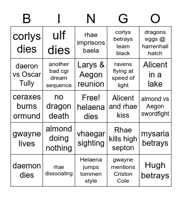 hold  Bingo Card