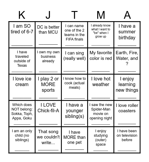 HUMAN BINGO - Employability Skills Bingo Card