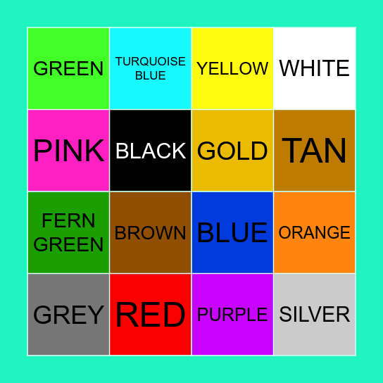 BEIGE Bingo Card