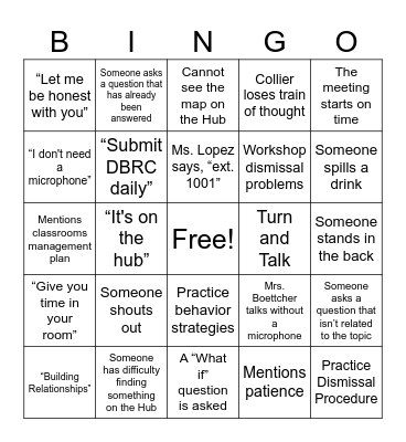 PDE PD BINGO Card