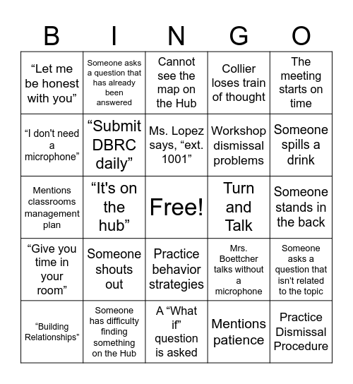 PDE PD BINGO Card