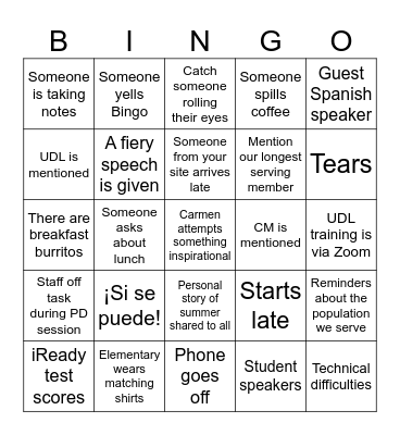 MHUSD 2026 PD Bingo Card