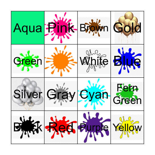 COLOR BINGO! Bingo Card