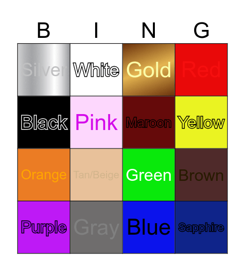 Los Colores Bingo Card
