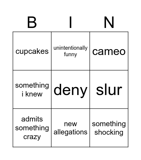 edp Bingo Card