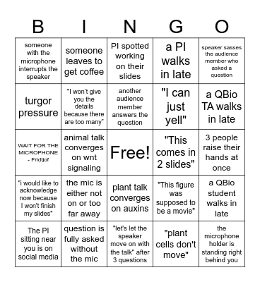 morpho26 lectures Bingo Card